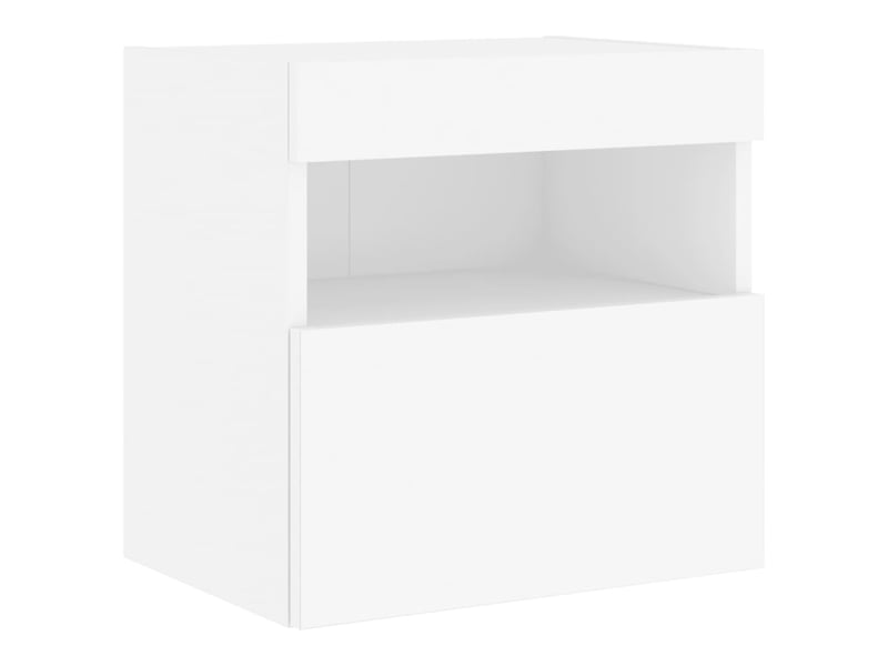  Meuble tv - banc tv - meuble de rangement mural avec lumières led blanc 40x30x40 cm  - Conforama C