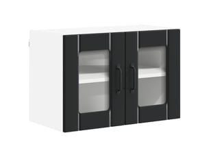 Meuble mural de cuisine, cabinet en verre mural noir 60x31x40cm shl3176