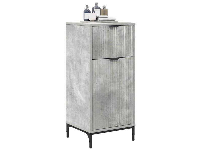  Cabinet de salle de bain, armoire salle de bain gris béton 39,5 x 36 x 88 cm cf65366  - Conforama C