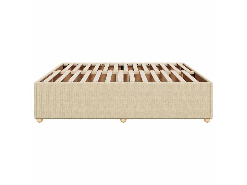  Lit double- lit adulte -  cadre de lit sans matelas crème 200x200 cm tissu  - Conforama D