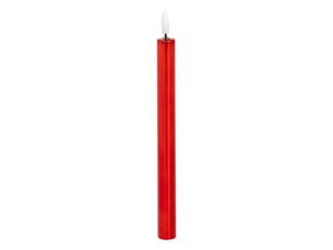 Lot de 2 bougies led bâton métal rouge