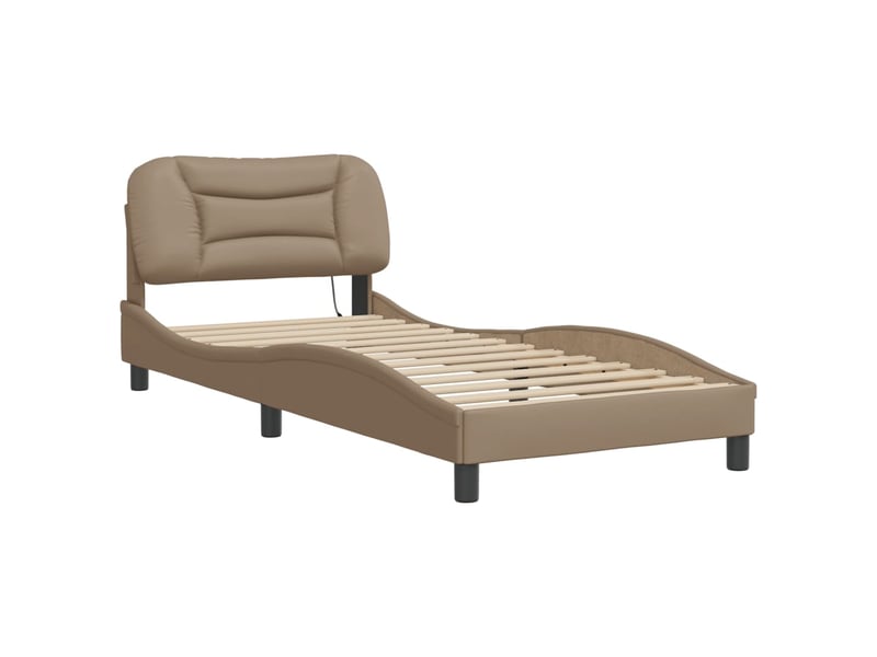  Lit simple- lit adulte -  cadre de lit avec led sans matelas hvar cappuccino 80x200 cm  - Conforama B