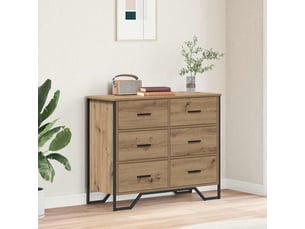 Commode 6 tiroir(s)    <strong></strong> <strong></strong> coloris bois clair largeur 91 cm