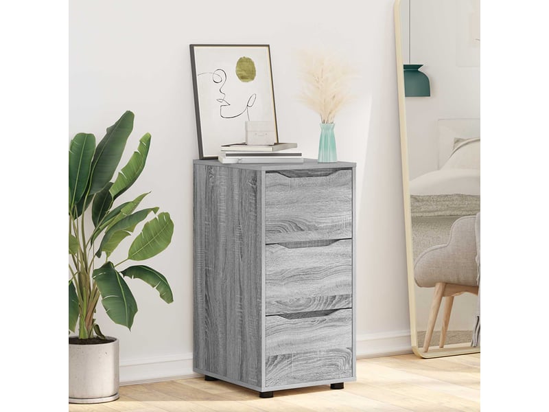  Armoire de rangement, commode de rangement 40 x 48 x 81 cm bois d'ingénierie shl6691  - Conforama E