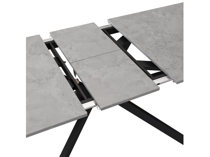  Table à manger extensible 180x70 cm design croisé mdf métal noir et gris  - Conforama D