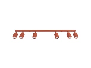 Plafonnier rayo 6l ocre rouge aluminium moderne 16.5x117x6cm