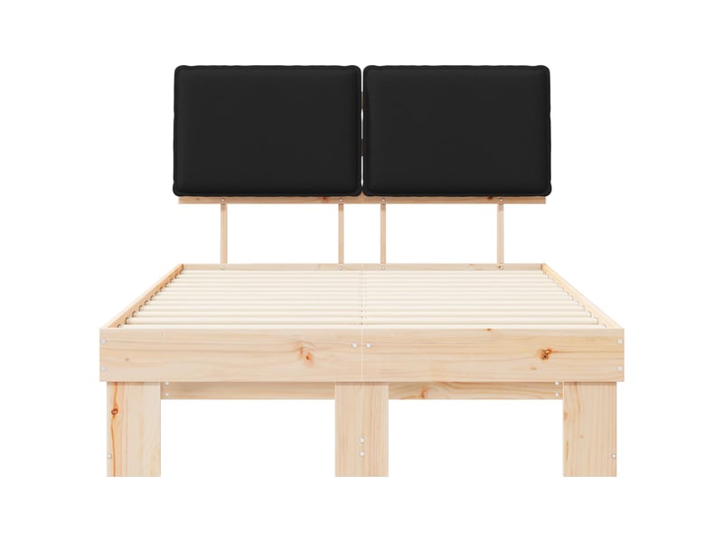 Lit double- lit adulte - cadre de lit avec tête de lit rembourrée noir 120 x 190 cm - Conforama D