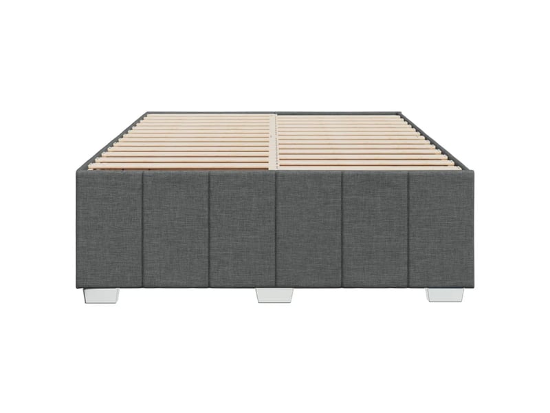  Lit double- lit adulte -  cadre de lit sans matelas gris foncé 140x200 cm tissu  - Conforama C