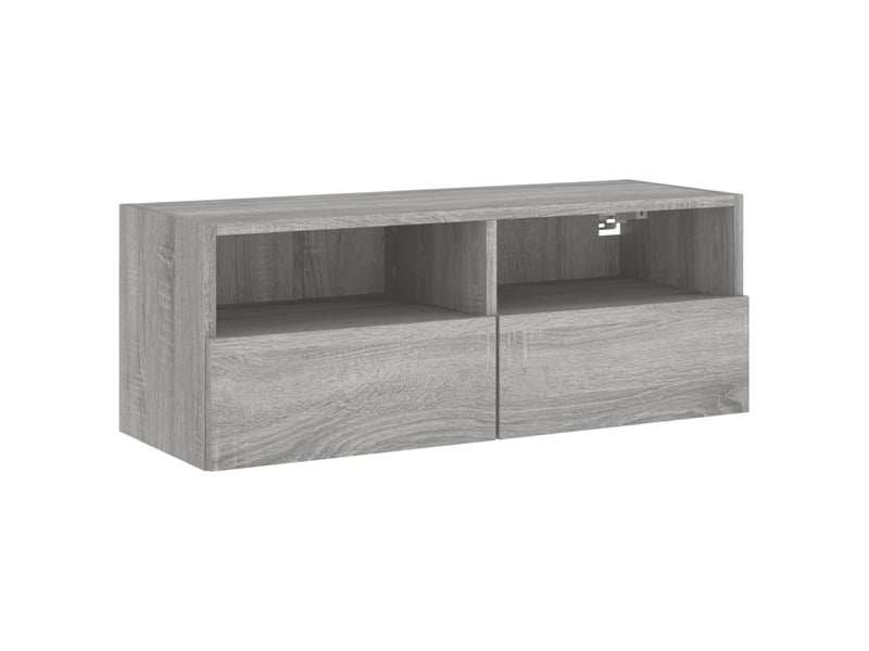  Meuble tv - banc tv - meuble de rangement mural sonoma gris 80x30x30 cm bois d'ingénierie  - Conforama A