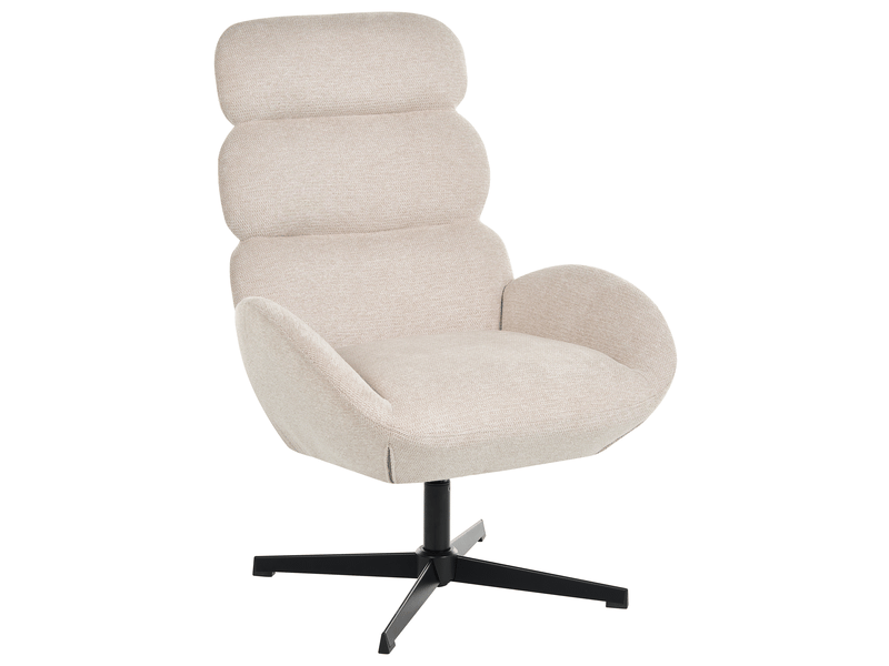  Fauteuil pivotant aalborg tissu beige clair  - Conforama A