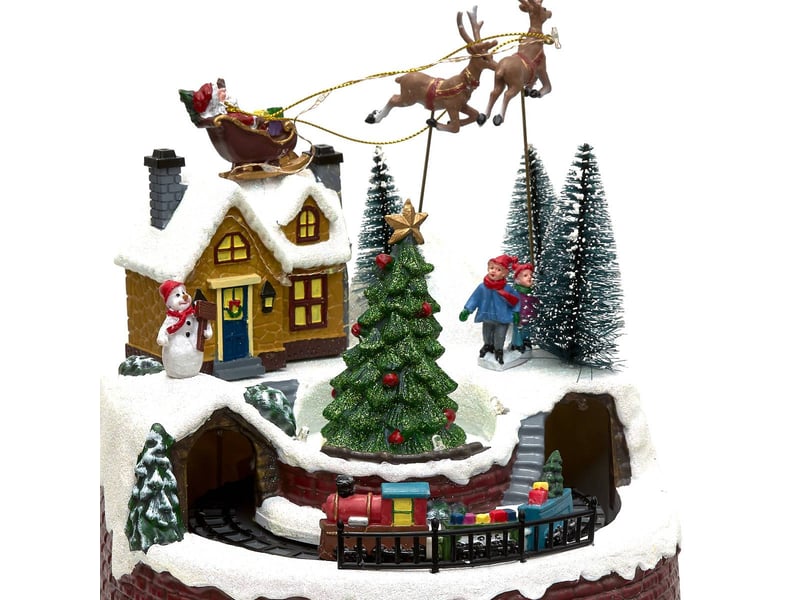  Village de noël lumineux train et rennes animé 14 led à piles TROSA - Conforama B