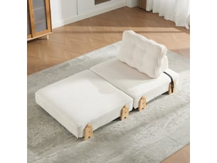 Fauteuil convertible <strong>MODENVIE</strong> <strong></strong> Velours côtelé beige vendu A l'unité