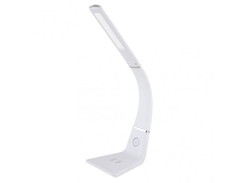  Fabrilamp kodonita lampe de bureau led blancchrome 5 w 400 lm, charge qi, tactile et dimmable 139271001 - Conforama A