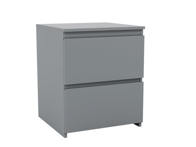  Table de chevet Denver, commode de nuit, chambre, rangement, grand, 2 tiroirs, Gris 3331836 - Conforama A