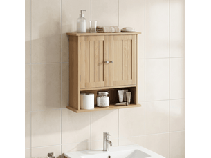 Armoire murale de salle de bains 55x20x60 cm effet chêne avec 2 portes