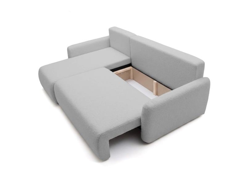 Alya - canapé d'angle convertible et réversible 3 places accoudoirs fins en bouclette - Conforama D