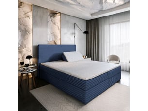 Lit avec rangement 140x200 cm <strong>MASSENO</strong> <strong></strong> coloris bleu