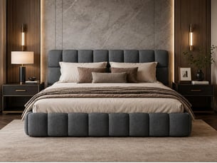 Lit 2 places 140x200 cm    coloris gris