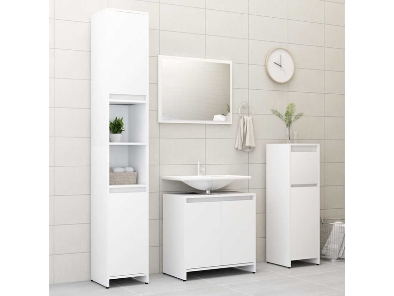  Ensemble de meubles de salle de bain blanc bois d'ingénierie cf63901  - Conforama C