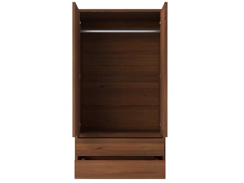  Armoire à deux portes 90 × 50 × 170 cm – avec 2 tiroirs – portes en rotin – naturel  - Conforama W