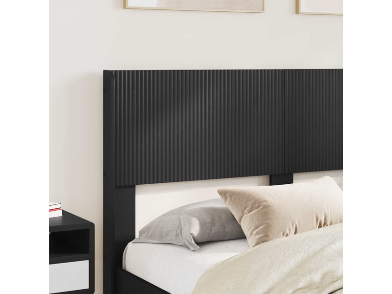  Lit double- lit adulte -  cadre de lit avec rangement et tête de lit noir 150 x 200 cm  - Conforama B
