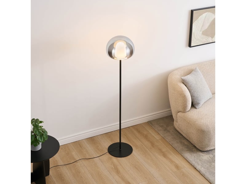  Lampadaire contemporain verre fumé led intégrée 145 cm - esteban Esteban - Conforama D