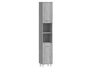 Amoire de salle de bain, meuble de rangement sonoma gris 30x30x179 cm bois d'ingénierie