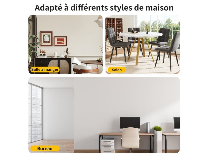 Table à manger ronde 80cm - motif marbre blanc - pieds métal dorés &plateau mdf facile à nettoyer - pour 4 personnes - gain de place 80x80x75cm - Conforama W