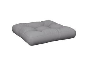 Coussin de palette, coussin de chaise, coussin de canapé gris 58x58x10 cm tissu cf55349