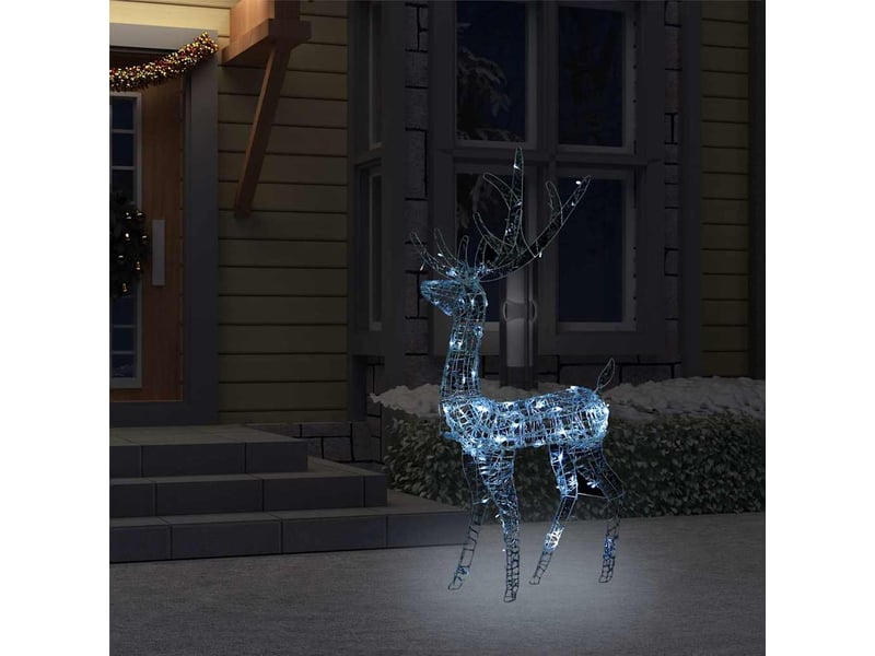  Renne de décoration de noël acrylique 140 led blanc froid 128 cm  - Conforama C