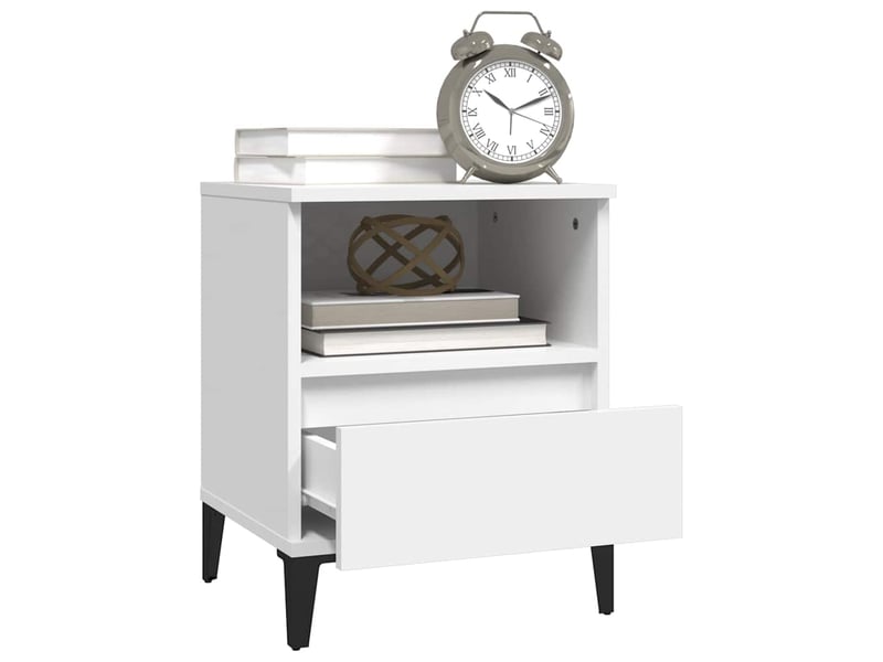  Lot de 2 table de chevet, table d'appoint blanc 40x35x50 cm  - Conforama E