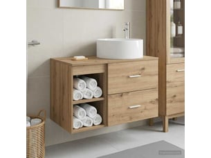 Ensemble de mobilier de salle de bain 2 pcs chêne artisanal shl5469
