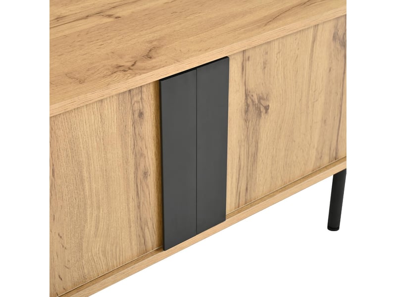  Meuble tv 3 portes et 2 niches avec passe-câbles 160 x 40 x 50 cm GL1467N - Conforama E
