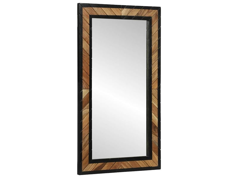 Miroir mural noir et marron 50 x 2 x 90 cm bois d'acacia massif cf62856 - Conforama C