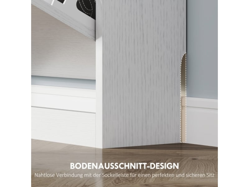 Meuble à chaussures blanc 3 abattants, rangement pour 9-12 paires, étroit, 80x17x108 cm  - Conforama E