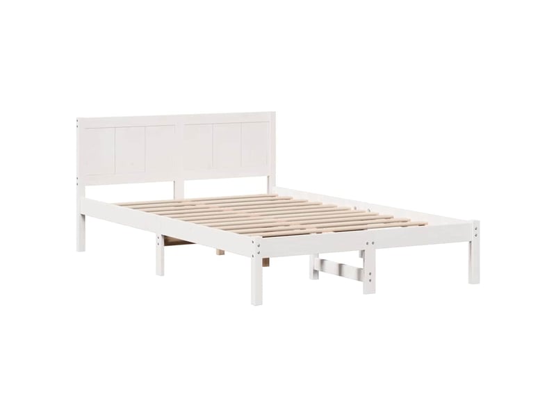  Lit double- lit adulte -  cadre de lit blanc 135 x 190 cm bois de pin massif  - Conforama C
