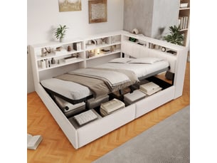 Lit banquette 140x200 cm <strong></strong>  <strong>Radiant Stride</strong> coloris blanc