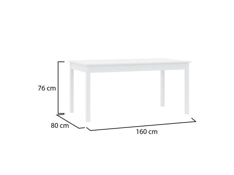  Table extensible lireli, 12 places, 160x80x76h cm blanc Lireli - Conforama D