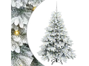 Sapin de noël - arbre de noël artificiel avec 150 led blanc 150 cm pe et pvc