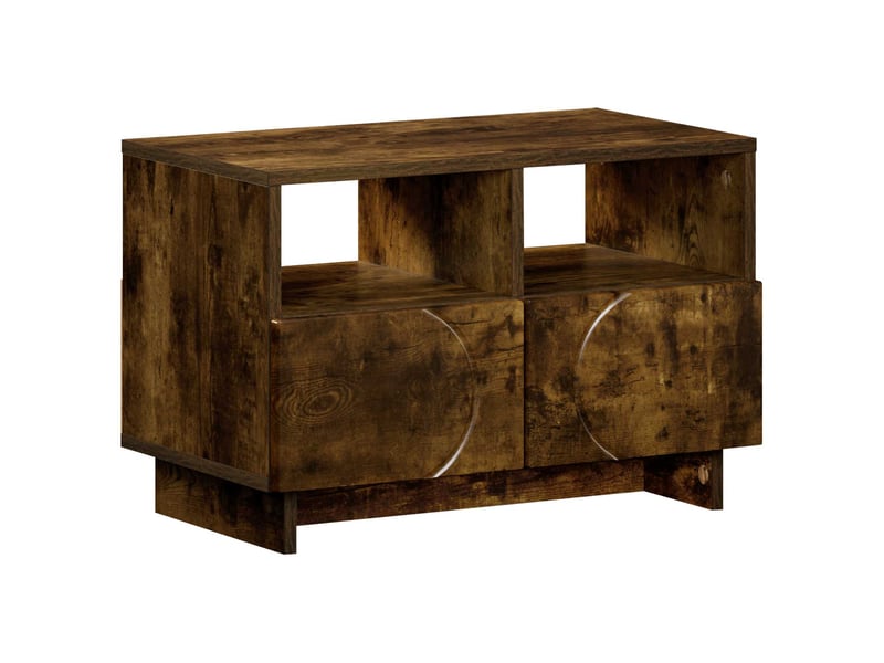  Meuble tv, banc tv 60x34,5x40 cm chêne fumé bois d'ingénierie  - Conforama A