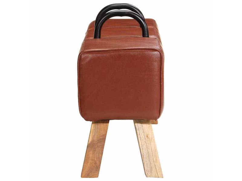  Banc d'entrée, banc d'intérieur de gymnastique marron 110 cm cuir véritable  - Conforama E