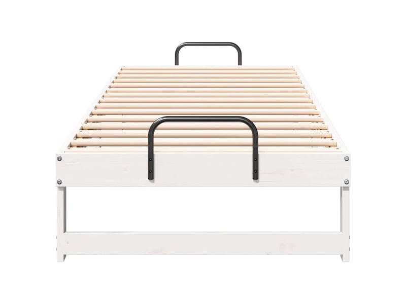 Lit simple- lit adulte -  cadre de lit blanc 80 x 200 cm pin massif  - Conforama D