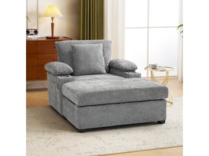 Fauteuil convertible <strong></strong> Tissu gris