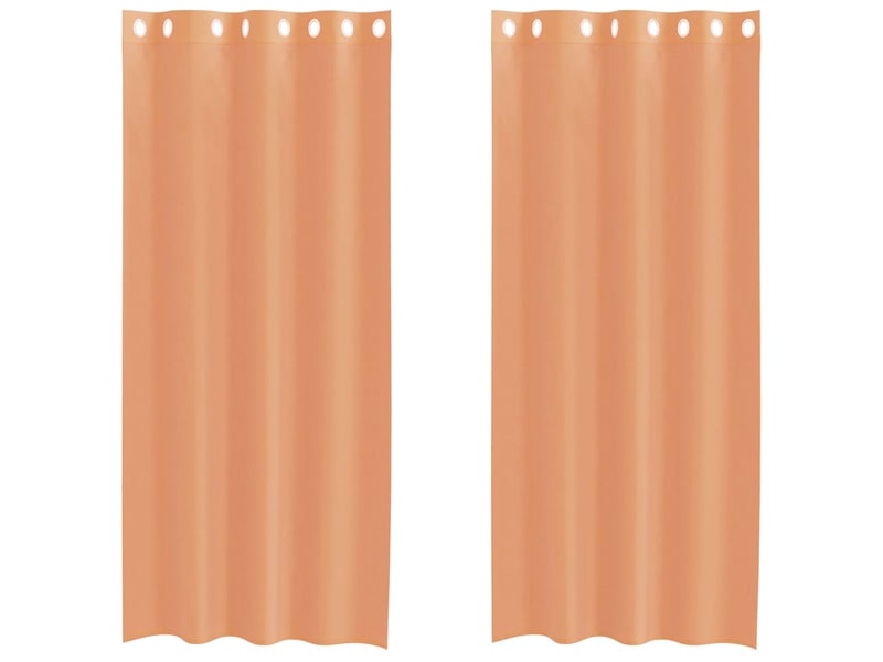  Lot de 2 rideaux en voile, voilages avec œillets terre cuite cf44420  - Conforama A