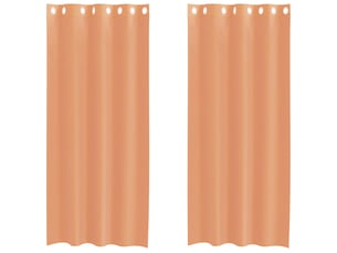 Lot de 2 rideaux en voile, voilages avec œillets terre cuite cf44420