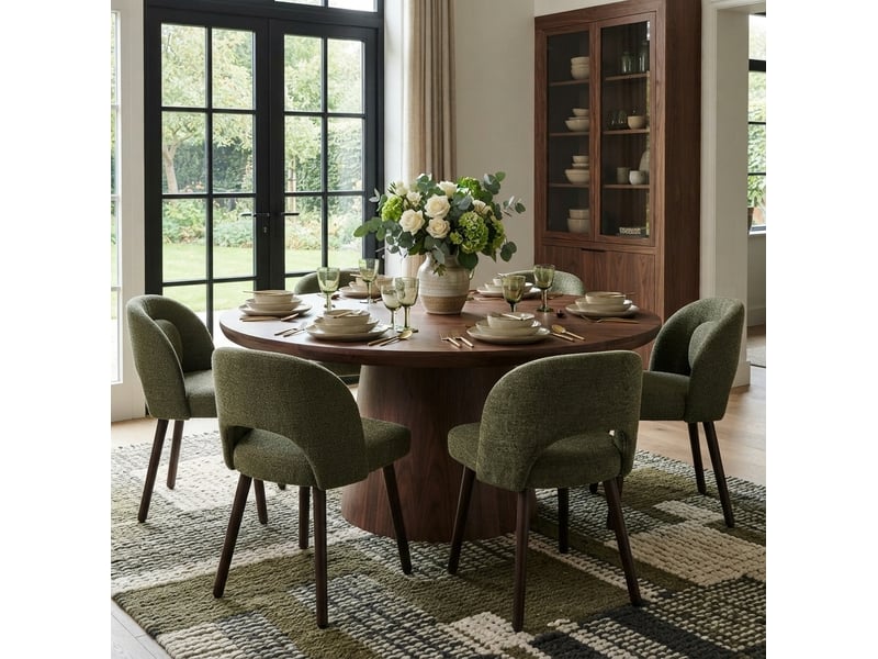  Lot de 2 chaises de salle à manger ergonomiques 50.5x47x77.5 cm vert foncé  - Conforama R