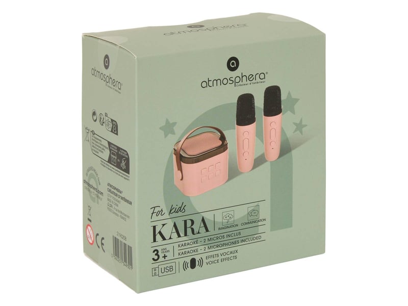  Set karaoké kara avec enceinte portable et 2 micros rose KARA - Conforama B