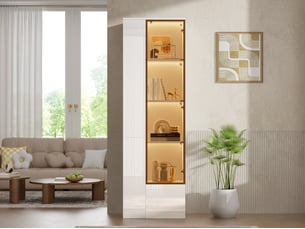 Vitrine coloris blanc 7 étagère(s) <strong>BIQZUYA</strong> <strong></strong> - 50 cmx160 cm