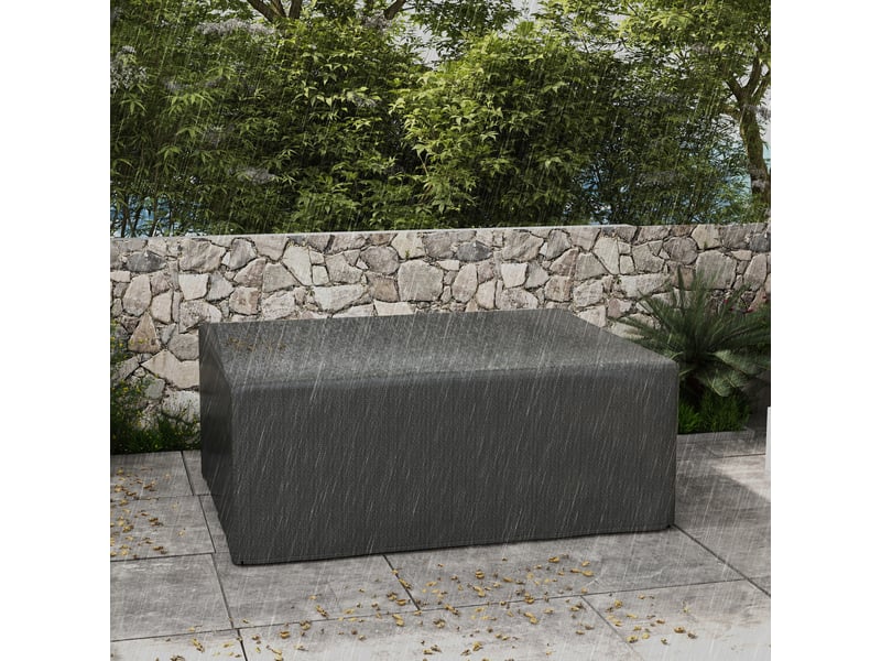  Housse salon de jardin extérieure bâche de protection extérieure anti-uv en polyéthylène 235 x 190 x 90 cm gris  - Conforama D
