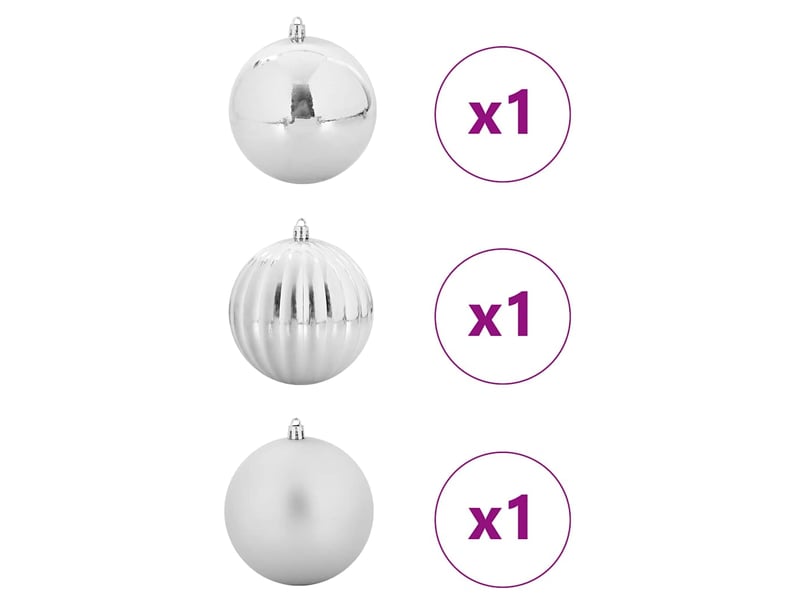 Ensemble de boules de noël xxl 3 pc argenté ø 25 cm plastique cf61864 - Conforama C